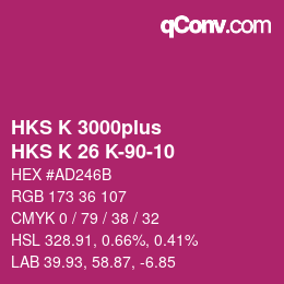 カラーコード: HKS K 3000plus - HKS K 26 K-90-10 | qconv.com