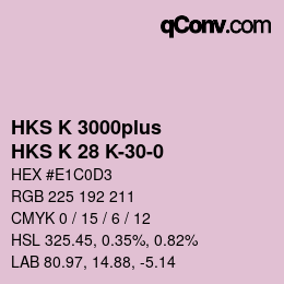 Color code: HKS K 3000plus - HKS K 28 K-30-0 | qconv.com
