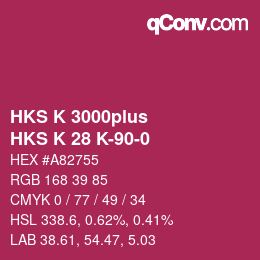 カラーコード: HKS K 3000plus - HKS K 28 K-90-0 | qconv.com