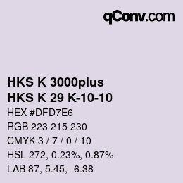 カラーコード: HKS K 3000plus - HKS K 29 K-10-10 | qconv.com
