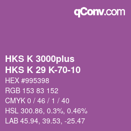 Código de color: HKS K 3000plus - HKS K 29 K-70-10 | qconv.com