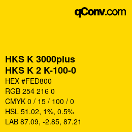 Farbcode: HKS K 3000plus - HKS K 2 K-100-0 | qconv.com