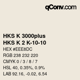 Código de color: HKS K 3000plus - HKS K 2 K-10-10 | qconv.com