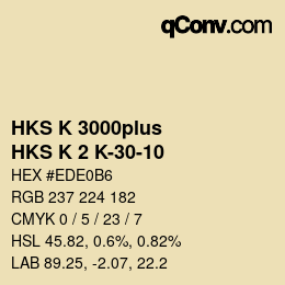 Código de color: HKS K 3000plus - HKS K 2 K-30-10 | qconv.com