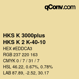 Código de color: HKS K 3000plus - HKS K 2 K-40-10 | qconv.com