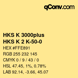 Código de color: HKS K 3000plus - HKS K 2 K-50-0 | qconv.com