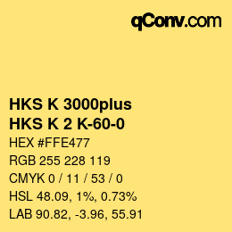 Código de color: HKS K 3000plus - HKS K 2 K-60-0 | qconv.com