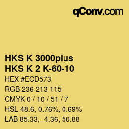 Código de color: HKS K 3000plus - HKS K 2 K-60-10 | qconv.com