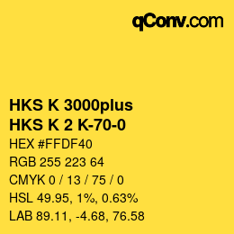 Farbcode: HKS K 3000plus - HKS K 2 K-70-0 | qconv.com