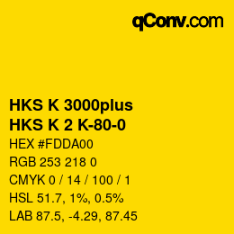 Código de color: HKS K 3000plus - HKS K 2 K-80-0 | qconv.com