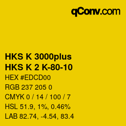 Farbcode: HKS K 3000plus - HKS K 2 K-80-10 | qconv.com