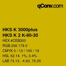 Código de color: HKS K 3000plus - HKS K 2 K-90-30 | qconv.com