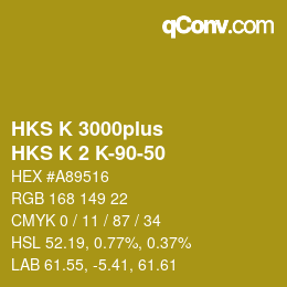 Farbcode: HKS K 3000plus - HKS K 2 K-90-50 | qconv.com