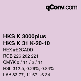 カラーコード: HKS K 3000plus - HKS K 31 K-20-10 | qconv.com
