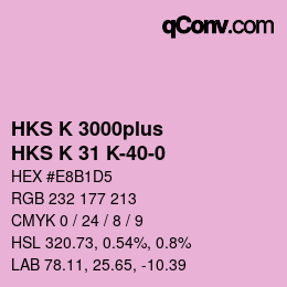 カラーコード: HKS K 3000plus - HKS K 31 K-40-0 | qconv.com