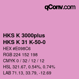 Farbcode: HKS K 3000plus - HKS K 31 K-50-0 | qconv.com