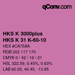 カラーコード: HKS K 3000plus - HKS K 31 K-60-10 | qconv.com