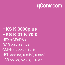 Código de color: HKS K 3000plus - HKS K 31 K-70-0 | qconv.com