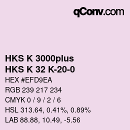 Color code: HKS K 3000plus - HKS K 32 K-20-0 | qconv.com