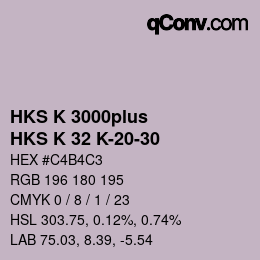 カラーコード: HKS K 3000plus - HKS K 32 K-20-30 | qconv.com