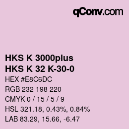 Color code: HKS K 3000plus - HKS K 32 K-30-0 | qconv.com