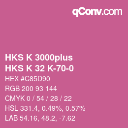 Farbcode: HKS K 3000plus - HKS K 32 K-70-0 | qconv.com