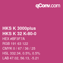 Farbcode: HKS K 3000plus - HKS K 32 K-80-0 | qconv.com