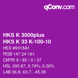 カラーコード: HKS K 3000plus - HKS K 33 K-100-10 | qconv.com