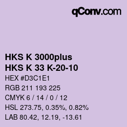 カラーコード: HKS K 3000plus - HKS K 33 K-20-10 | qconv.com