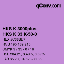 カラーコード: HKS K 3000plus - HKS K 33 K-50-0 | qconv.com