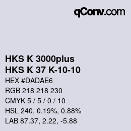 カラーコード: HKS K 3000plus - HKS K 37 K-10-10 | qconv.com