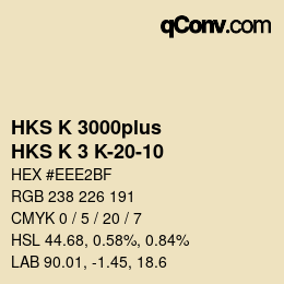 Farbcode: HKS K 3000plus - HKS K 3 K-20-10 | qconv.com