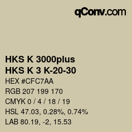 Código de color: HKS K 3000plus - HKS K 3 K-20-30 | qconv.com