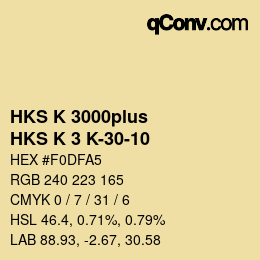 Código de color: HKS K 3000plus - HKS K 3 K-30-10 | qconv.com