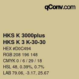 Código de color: HKS K 3000plus - HKS K 3 K-30-30 | qconv.com