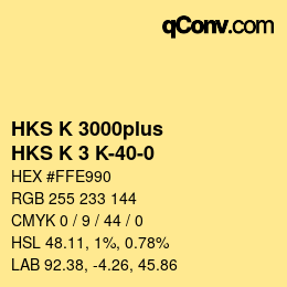 Código de color: HKS K 3000plus - HKS K 3 K-40-0 | qconv.com