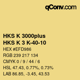 Código de color: HKS K 3000plus - HKS K 3 K-40-10 | qconv.com