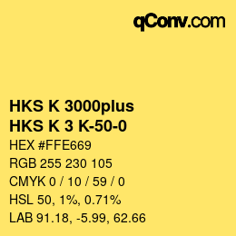 Código de color: HKS K 3000plus - HKS K 3 K-50-0 | qconv.com