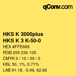 Color code: HKS K 3000plus - HKS K 3 K-50-0 | qconv.com