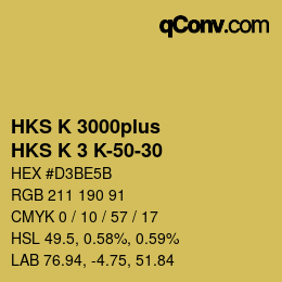 Código de color: HKS K 3000plus - HKS K 3 K-50-30 | qconv.com