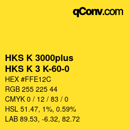 Farbcode: HKS K 3000plus - HKS K 3 K-60-0 | qconv.com