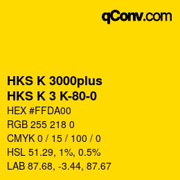 Código de color: HKS K 3000plus - HKS K 3 K-80-0 | qconv.com