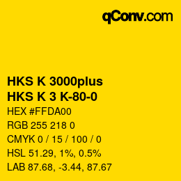 Código de color: HKS K 3000plus - HKS K 3 K-80-0 | qconv.com