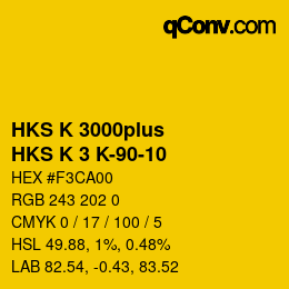 Código de color: HKS K 3000plus - HKS K 3 K-90-10 | qconv.com