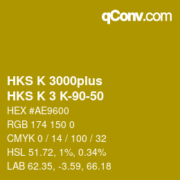 Código de color: HKS K 3000plus - HKS K 3 K-90-50 | qconv.com