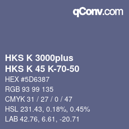 カラーコード: HKS K 3000plus - HKS K 45 K-70-50 | qconv.com