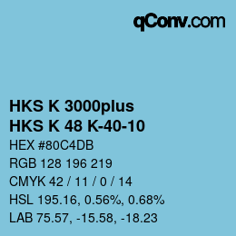 Color code: HKS K 3000plus - HKS K 48 K-40-10 | qconv.com