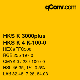 Color code: HKS K 3000plus - HKS K 4 K-100-0 | qconv.com