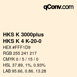 Código de color: HKS K 3000plus - HKS K 4 K-20-0 | qconv.com