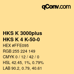 Código de color: HKS K 3000plus - HKS K 4 K-50-0 | qconv.com